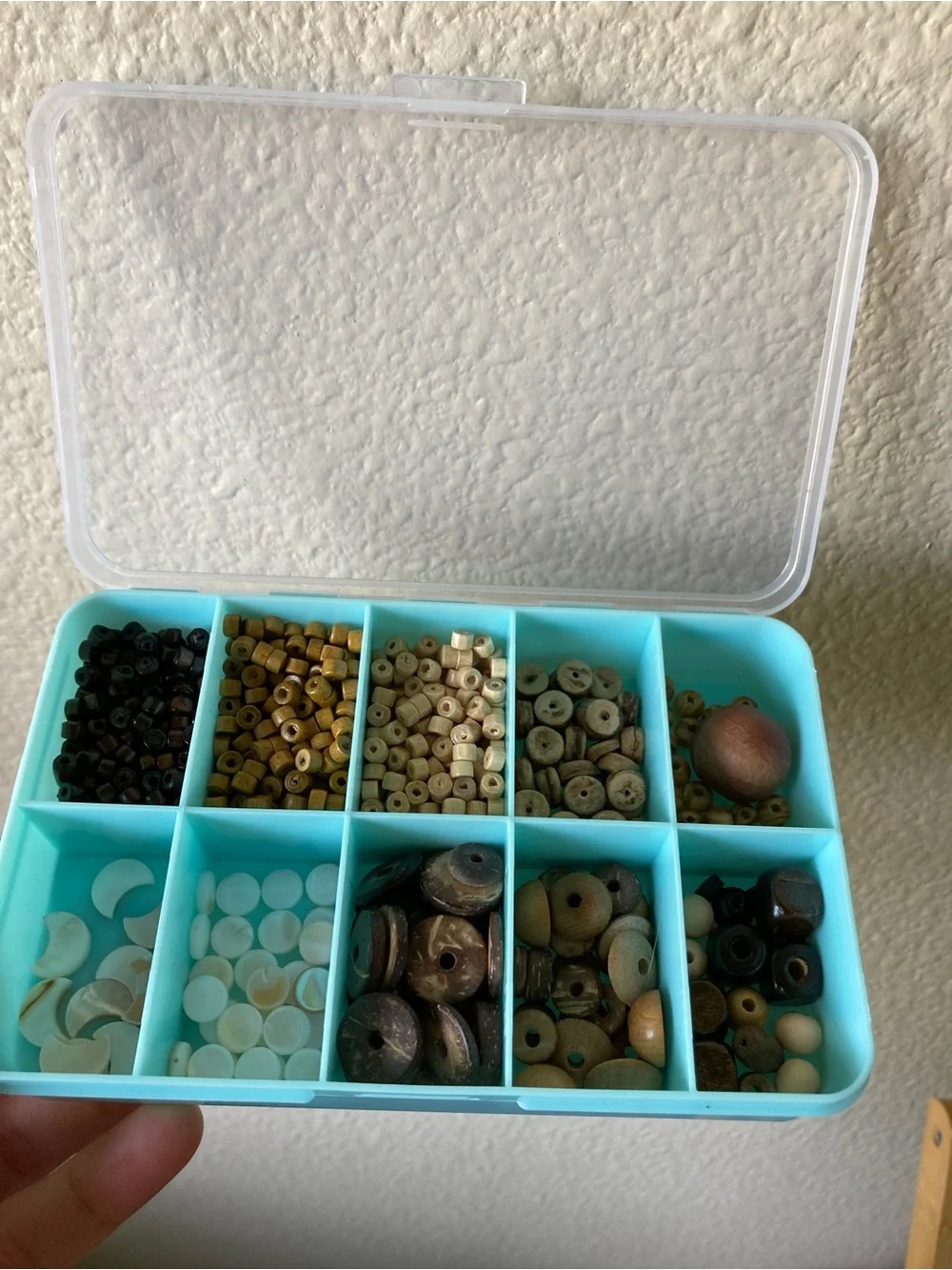 Wood, Coconut and Shell Bead Mix with Organizer
